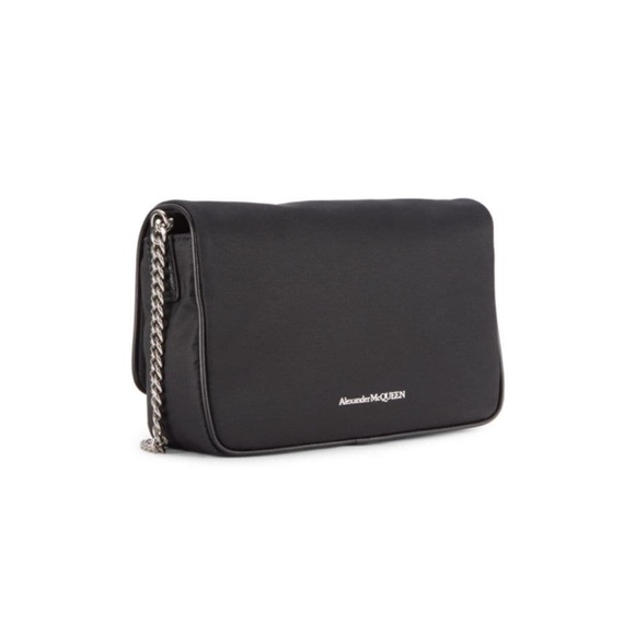 Alexander McQueen Black Crossbody Bag with Silver Chain - Picture 4 of 6